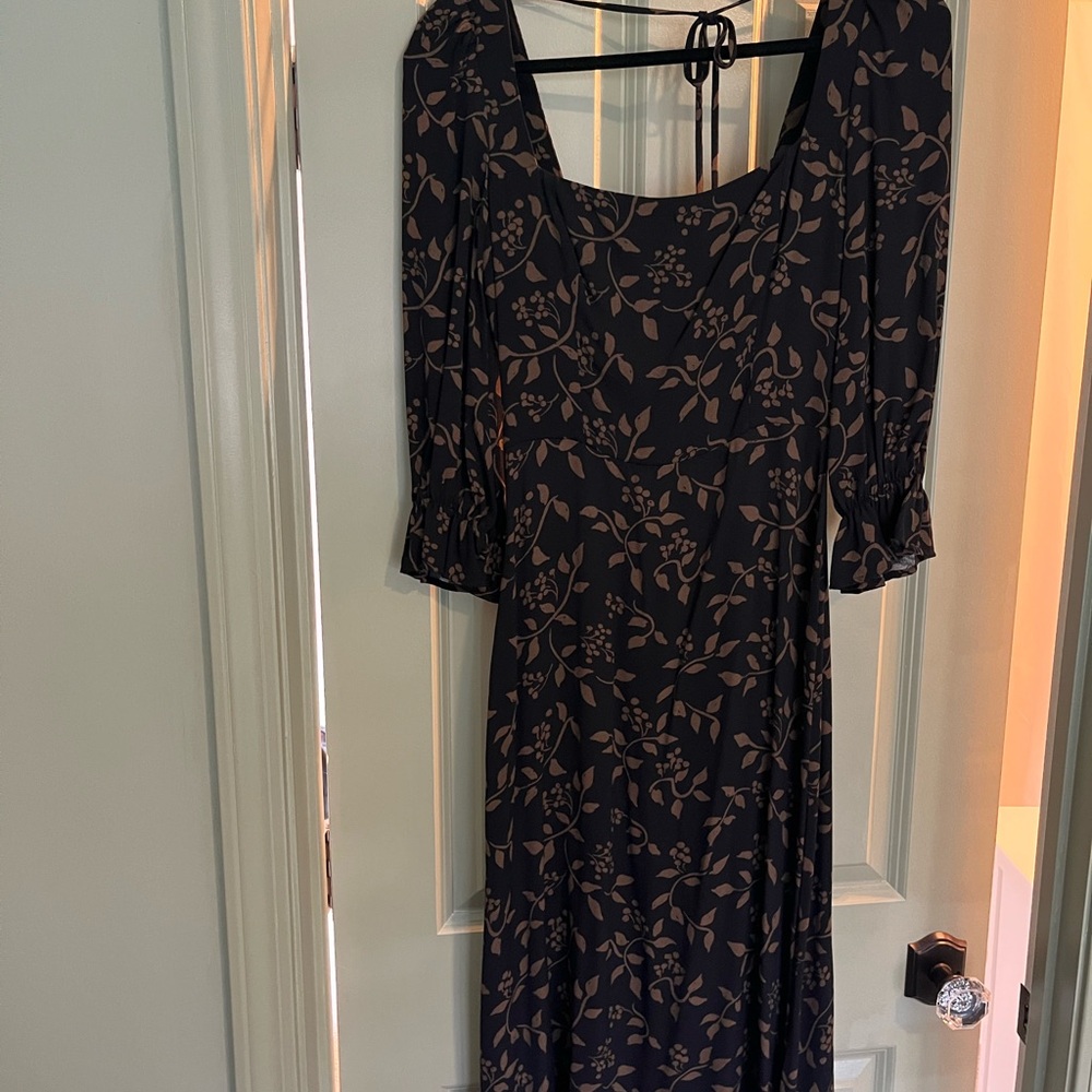 Elegant Black Floral Dress